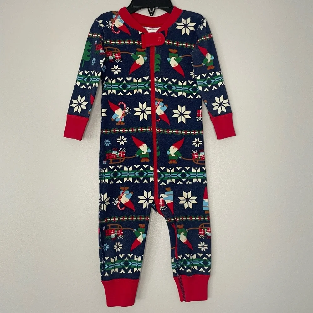 Hanna Andersson Gnome Print Holiday Sleeper Pajamas
